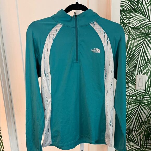 The North Face Women’s Teal Quarter Zip Pullover Size Medium - Picture 2 of 7